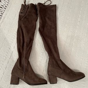 Over the knee, wide calf boots